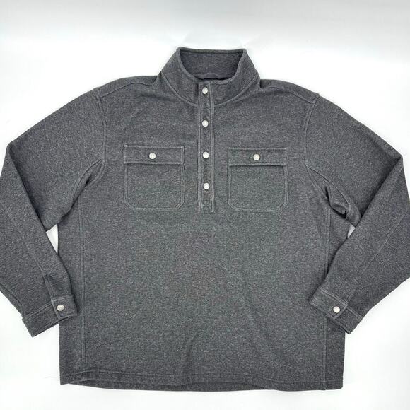 Duluth Trading Co. Men’s Size 2XL Fleece 1/4 Snap Heather Gray Pullover Shirt - Picture 3 of 10